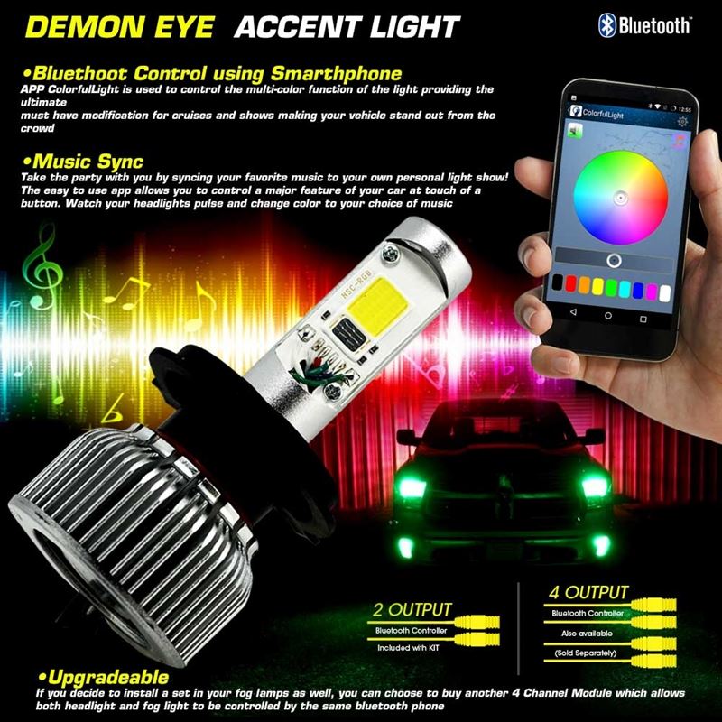 5202 V17 2-IN-1 RGB Color Shifting Demon Eye + V17 Turbo LED Conversion Kit - Image 6