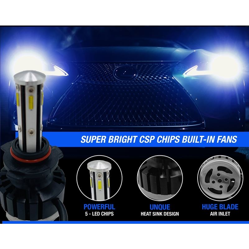 9004 REVO R6 – 5 Sided 9600 Lumen – Canbus Error FREE – LED Conversion Kit - Image 2